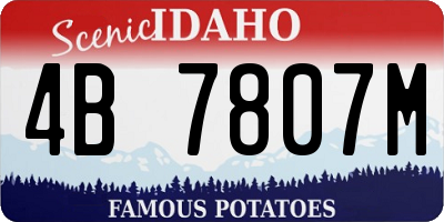 ID license plate 4B7807M