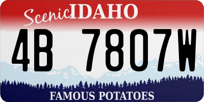 ID license plate 4B7807W