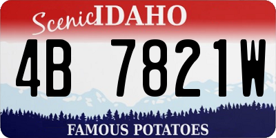 ID license plate 4B7821W