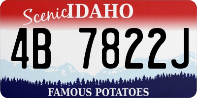 ID license plate 4B7822J