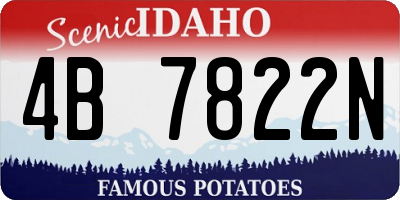 ID license plate 4B7822N