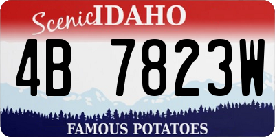 ID license plate 4B7823W