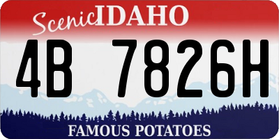 ID license plate 4B7826H