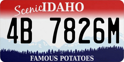 ID license plate 4B7826M