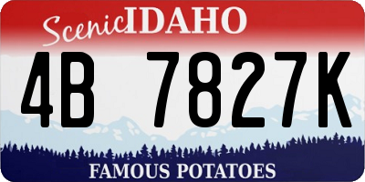 ID license plate 4B7827K