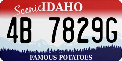 ID license plate 4B7829G