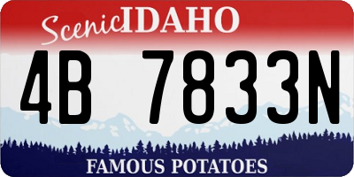 ID license plate 4B7833N
