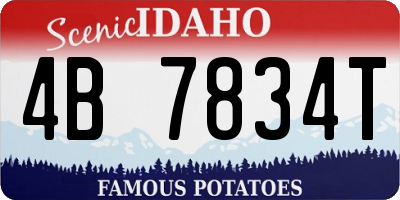ID license plate 4B7834T