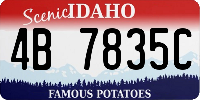 ID license plate 4B7835C