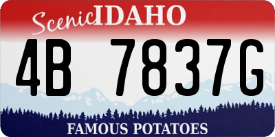 ID license plate 4B7837G