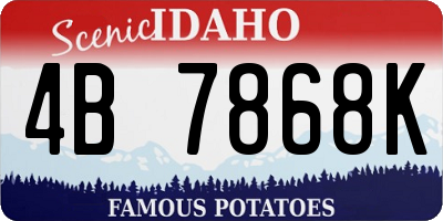 ID license plate 4B7868K