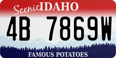 ID license plate 4B7869W