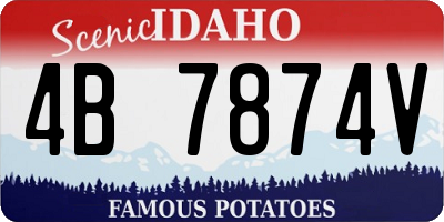 ID license plate 4B7874V