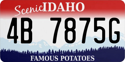 ID license plate 4B7875G