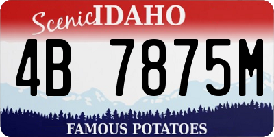 ID license plate 4B7875M