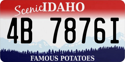 ID license plate 4B7876I