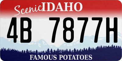 ID license plate 4B7877H