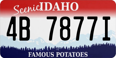 ID license plate 4B7877I