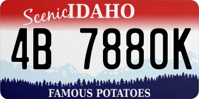 ID license plate 4B7880K
