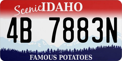 ID license plate 4B7883N