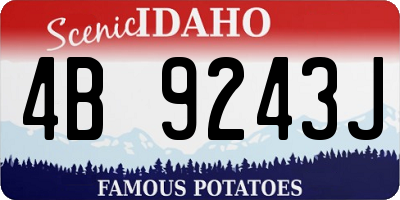 ID license plate 4B9243J