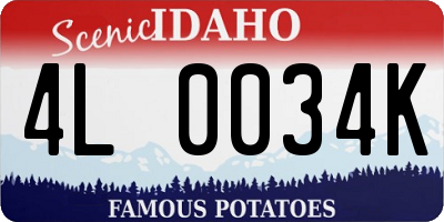 ID license plate 4L0034K