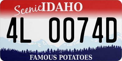 ID license plate 4L0074D