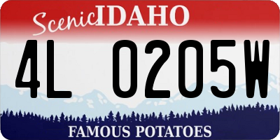 ID license plate 4L0205W