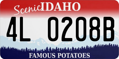 ID license plate 4L0208B