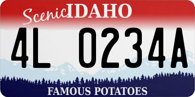 ID license plate 4L0234A