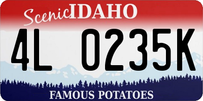 ID license plate 4L0235K