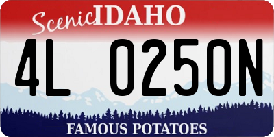 ID license plate 4L0250N