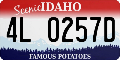 ID license plate 4L0257D