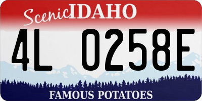 ID license plate 4L0258E