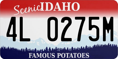 ID license plate 4L0275M
