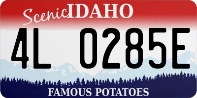 ID license plate 4L0285E