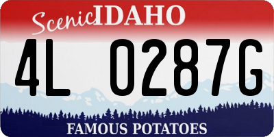 ID license plate 4L0287G