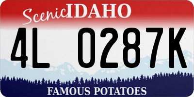 ID license plate 4L0287K