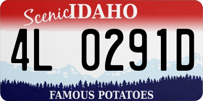 ID license plate 4L0291D