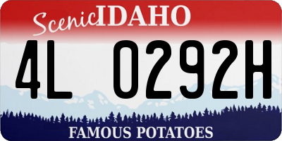 ID license plate 4L0292H