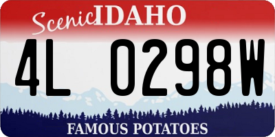 ID license plate 4L0298W