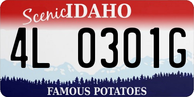 ID license plate 4L0301G