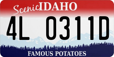 ID license plate 4L0311D