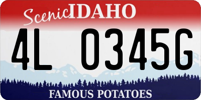 ID license plate 4L0345G