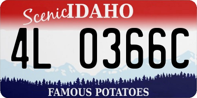 ID license plate 4L0366C