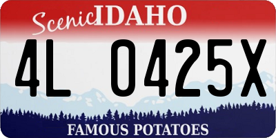 ID license plate 4L0425X