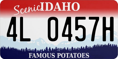 ID license plate 4L0457H