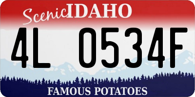 ID license plate 4L0534F