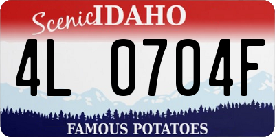 ID license plate 4L0704F
