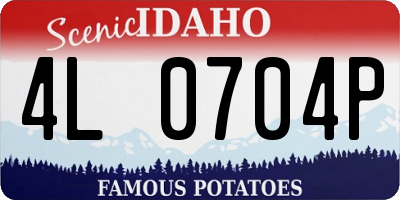 ID license plate 4L0704P